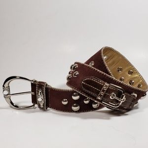 Kathy Van Zeeland Faux Suede Studded Belt